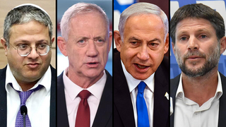 Itamar Ben-Gvir, Benny Gantz, Benjamin Netanyahu, Bezalel Smotrich 