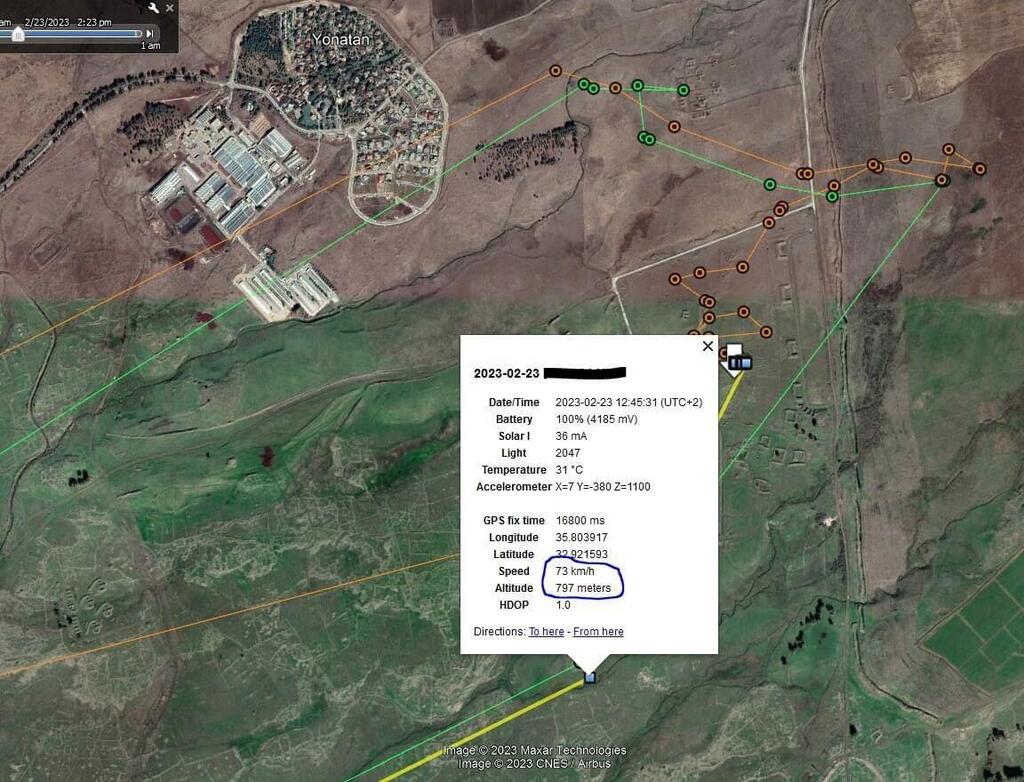 נתוני התעופה של הנשר, ברגעיו האחרונים