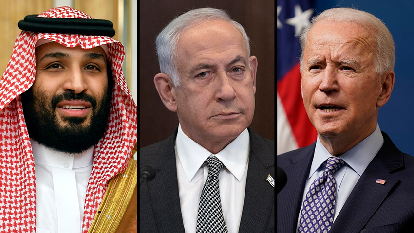 Mohammed bin Salman, Benjamin Netanyahu, Joe Biden 