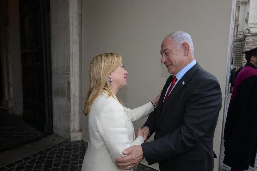 ראש ממשלת ישראל בנימין נתניהו וראש ממשלת איטליה ג'ורג'ה מלוני