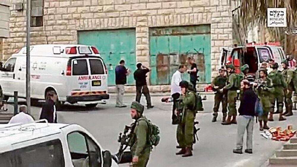 The scene where Israeli soldier shot a neutralized Palestinian terrorist (Photo: Screenshot) זירת הירי של אלאור אזריה במחבל