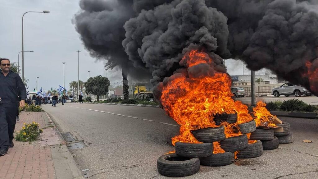 יום שיתוק - מחאה בנמל אשדוד