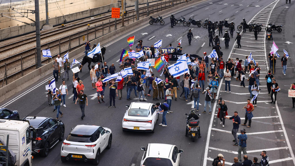 יום השיתוק - מחאת הסטודנטים בצומת מת''מ, חיפה
