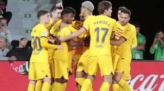 שחקני ברצלונה חוגגים