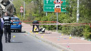 זירת הפיגוע באזור צומת צריפין