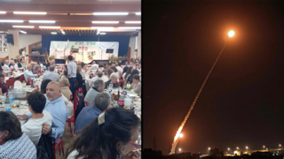 ליל הסדר פסח קיבוצים קיבוץ גבול עוטף עזה תחת איום ה טילים רקטות חגיגות חדר אוכל מסיבה משותפת חג  רקטות בליל הסדר  שיגור שיגורים רקטה רקטות מ רפיח עזה לישראל שומר החמות 