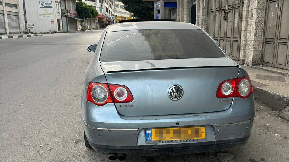  רכב שנחשד כמכונית המחבלים מהפיגוע בבקעה