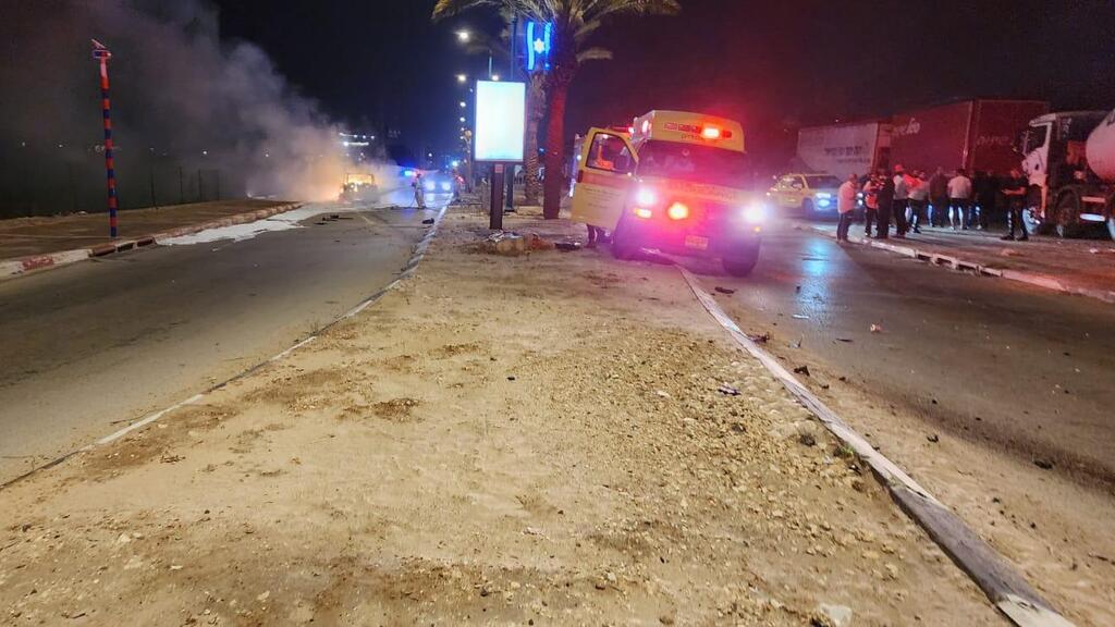 זירת פיצוץ הרכב בלוד