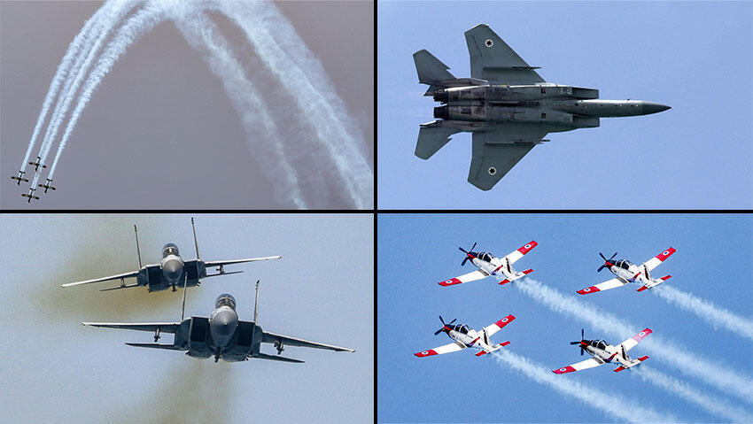 Репетиции воздушного парада ВВС ЦАХАла (Фото: AFP) חזרות למטס יום העצמאות מעל תל אביב