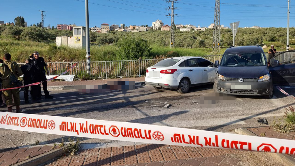 זירת הפיגוע ליד אריאל