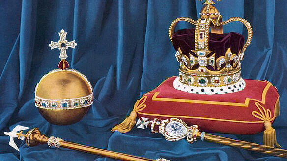 תכשיטי הכתר שמוחזקים ב מגדל לונדון: שרביט אדוארד הקדוש , כתר אדוארד הקדוש ו גלובוס הריבון