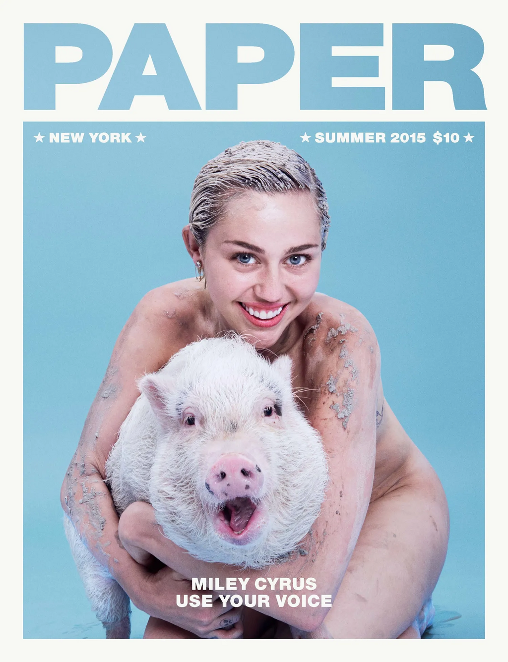 מיילי סיירוס על שער מגזין "פייפר", קיץ 2015