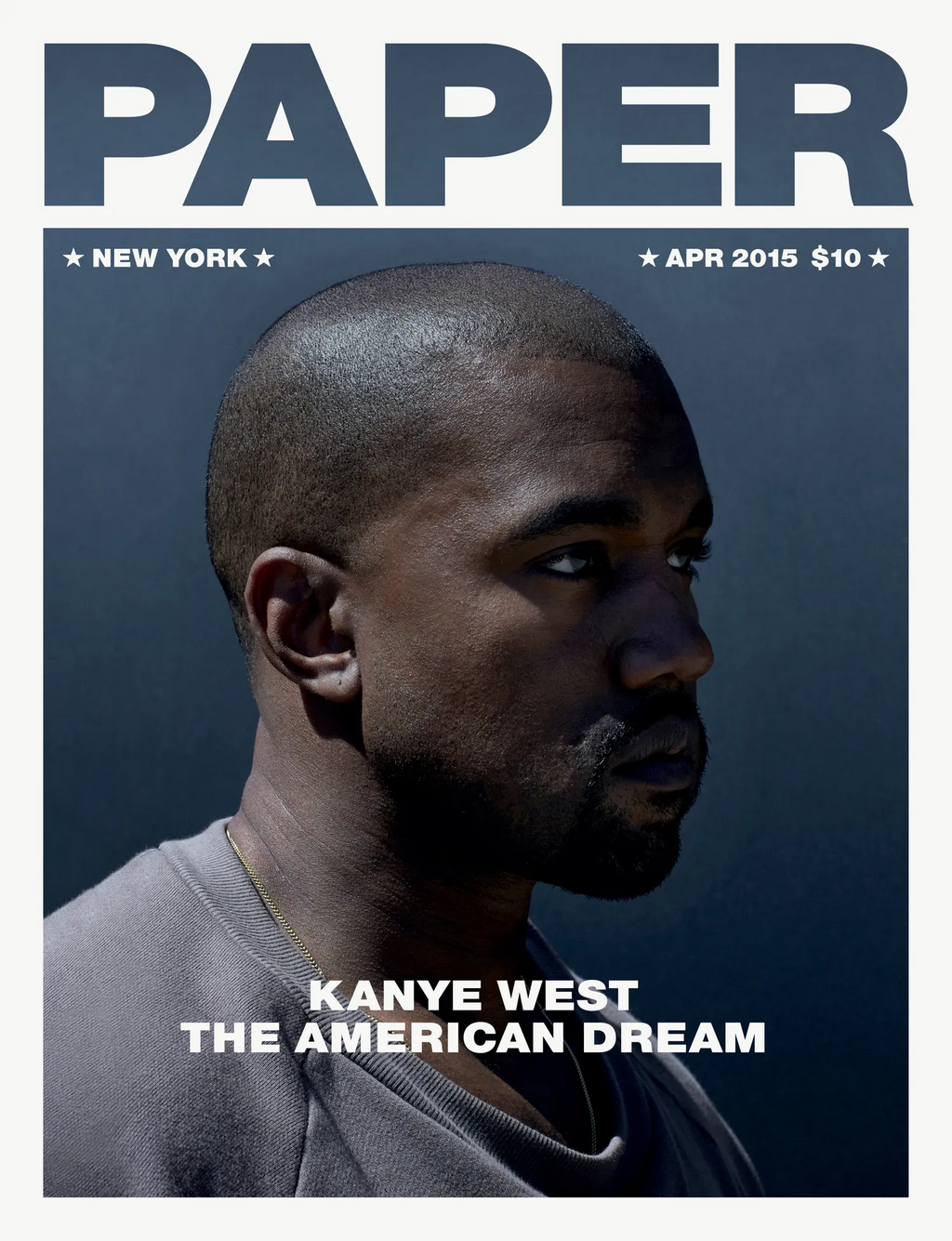 קניה ווסט על שער מגזין "פייפר", אפריל 2015