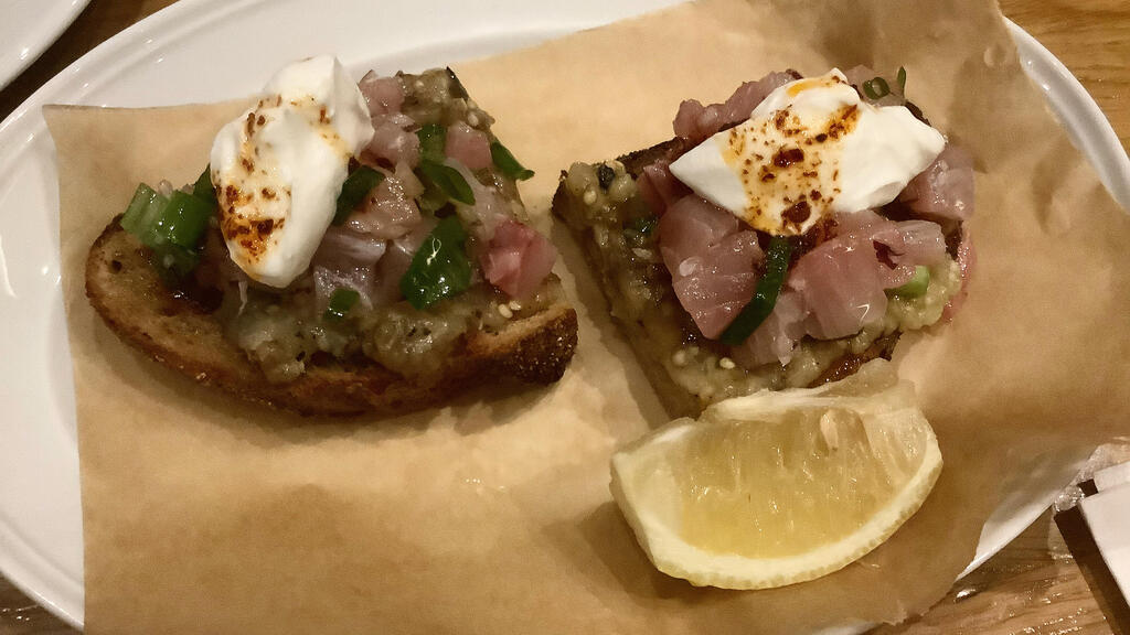 MAMO's yellowtail bruschetta