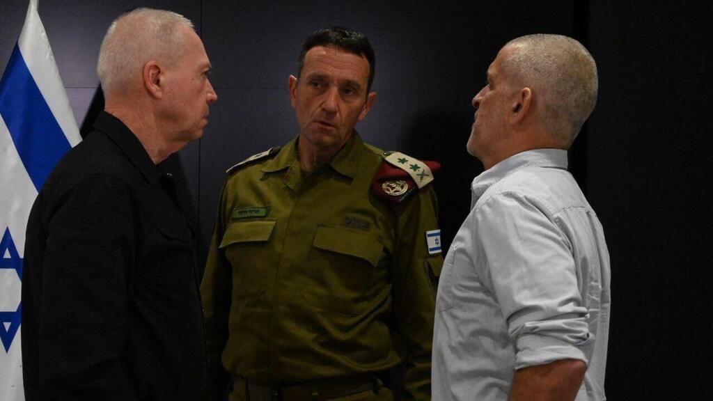 Defense Minister Yoav Gallant, IDF Chief of Staff Herzi Halevi and Shin Bet head Ronen Bar 