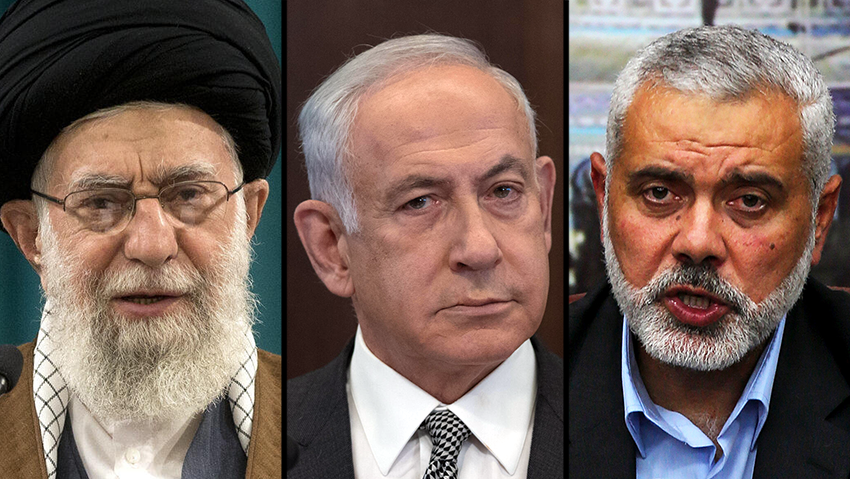 Ali Khamenei, Benjamin Netanyahu, Ismail Haniyeh 