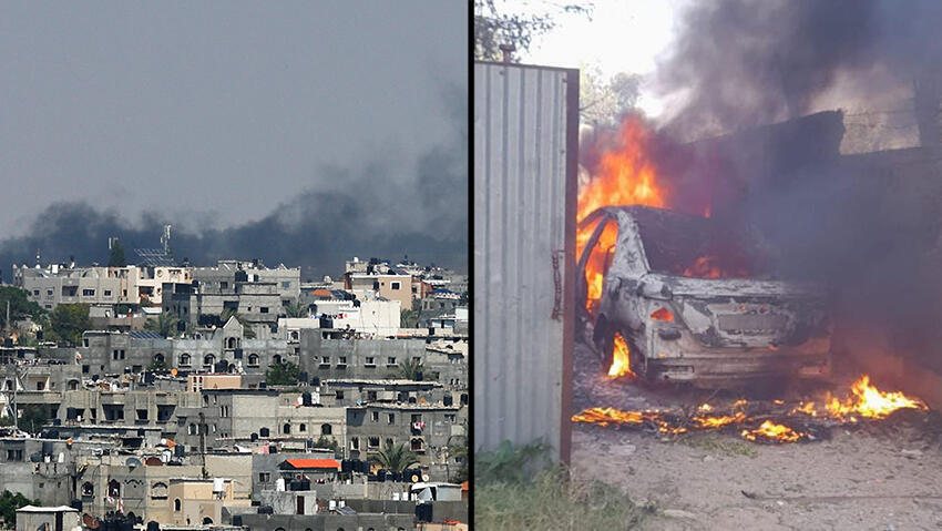 Israeli airstrike tragets a terror cell equipped with anti-tank missiles in Khan Yunis (Photo: Reuters) Israeli airstrike tragets a terror cell equipped with anti-tank missiles in Khan Yunis