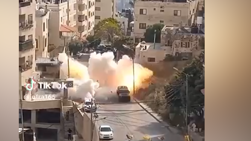 תיעוד מפיצוץ בשכם