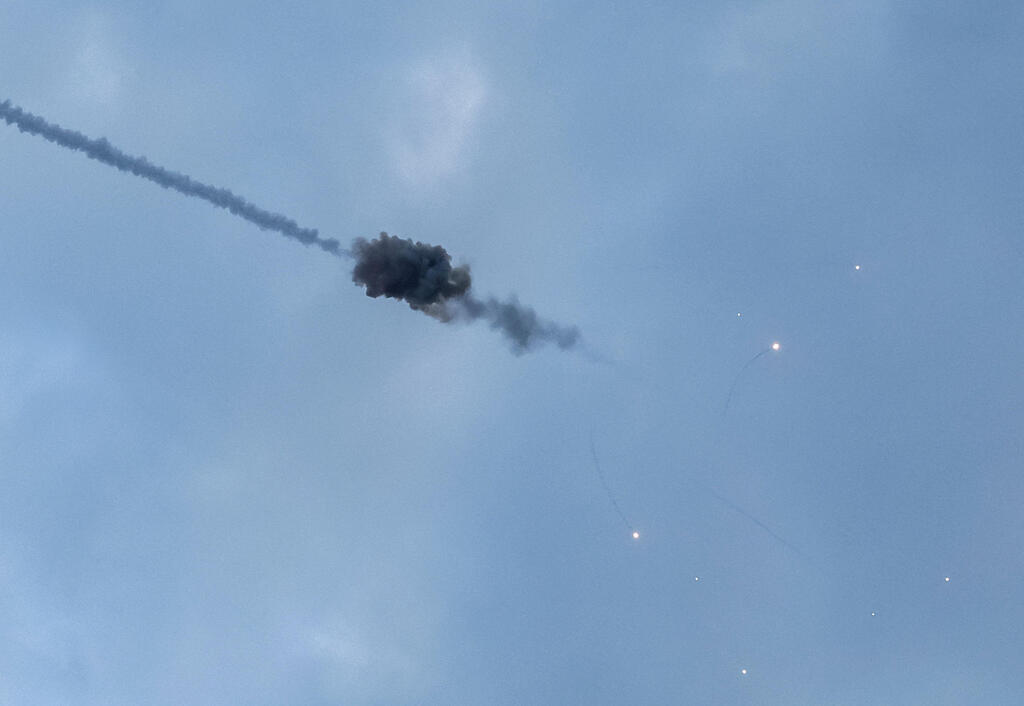 A Russian drone explodes over Kyiv 