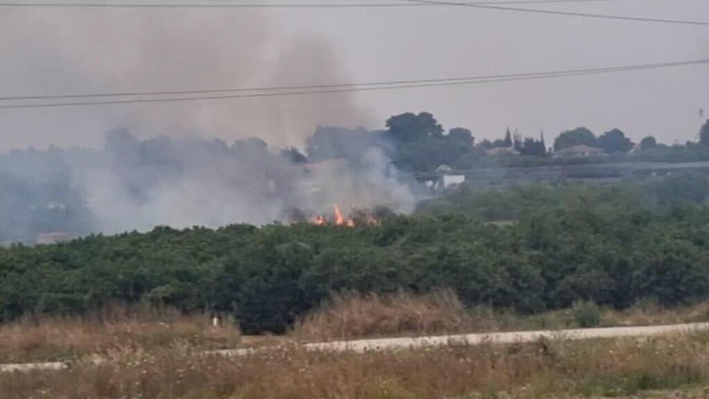 שריפה במושב צור משה ליד פרדסיה