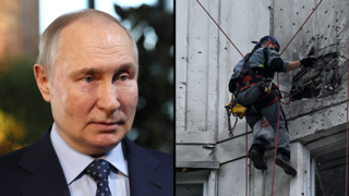 מוסקבה רוסיה נזק ל בניין תקיפה מתקפת כטב"מים רחפנים