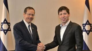 סם אלטמן מנכ''ל OpenAI בפגישה עם נשיא המדינה יצחק הרצוג
