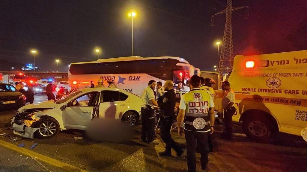 זירת הירי שגרם לתאונה סמוך לראש העין