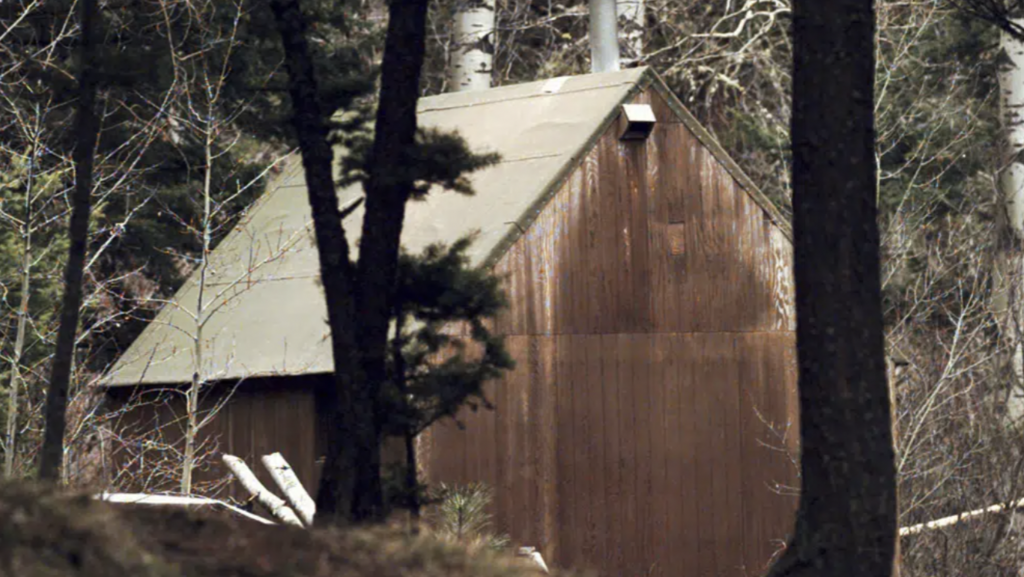 This April 6, 1996 file photo shows Ted Kaczynski's cabin in the woods of Lincoln, Mont. 