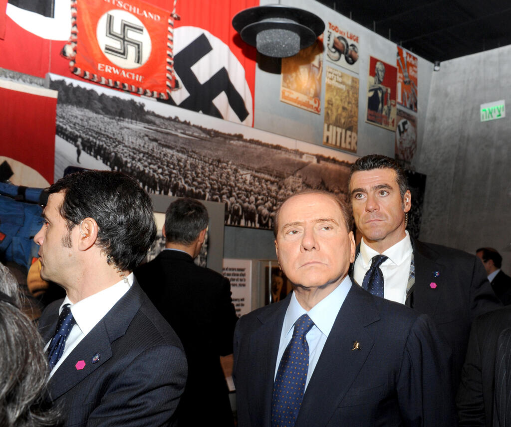 Silvio Berlusconi during a tour at Yad Vashem Holocaust memorial museum in Jerusalem in 2010