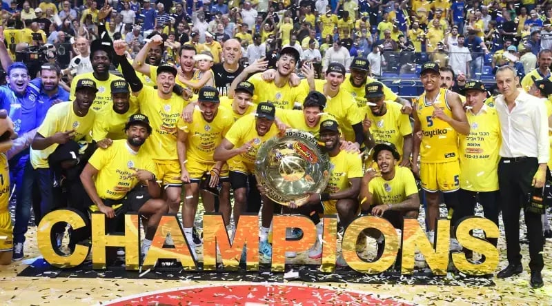 Maccabi Tel Aviv celebrate their record-extending 56th league titile 