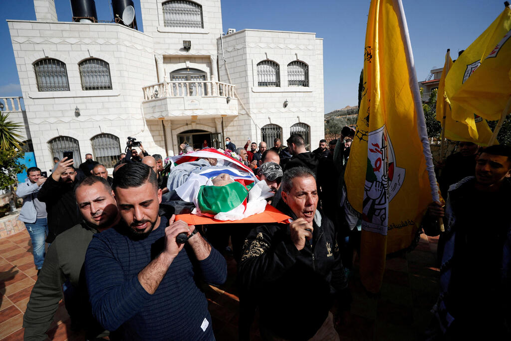 Mourners attend the funeral of Palestinian-American Omar Abdalmajeed As'ad, 78 last January 