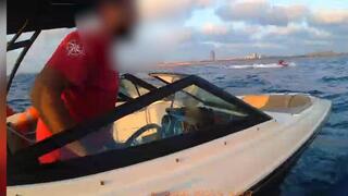 תיעוד: חילוץ של גבר בן 45 וילד בן 11 שנסחפו בלב הים