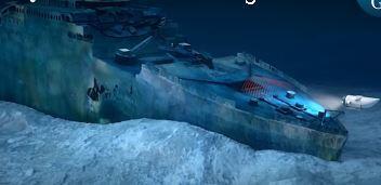 The Titanic on the Atlantic Ocean seabed 