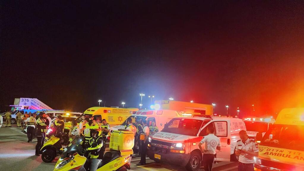 זירת נחיתת החירום של המטוס שחזר לנתב''ג