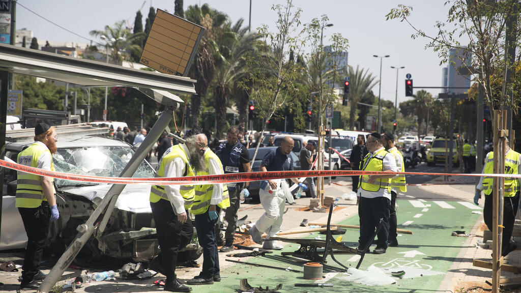 זירת הפיגוע בתל אביב