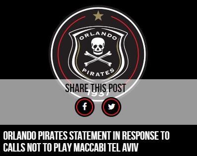 The post on the official website of Orlando Pirates F.C. 