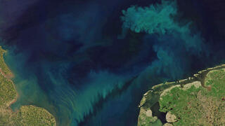 שינויים בצבע האוקיינוס, כפי שצולם על ידי הלוויין 'אקווה' (Aqua) של נאס"א