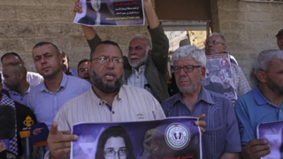 A  demonstration in the Gaza Strip to demand a prisoner swap for the release of Elizabeth Tzurkov 