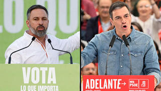 ספרד בחירות כלליות ראש הממשלה פדרו סנצ'ס ו מנהיג מפלגת Vox סנטיאגו אבסקל