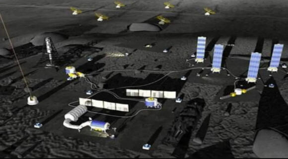 An active research station. An artist's impression of the future Chinese lunar base in the 2030s