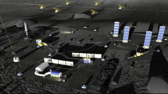 An active research station. An artist's impression of the future Chinese lunar base in the 2030s