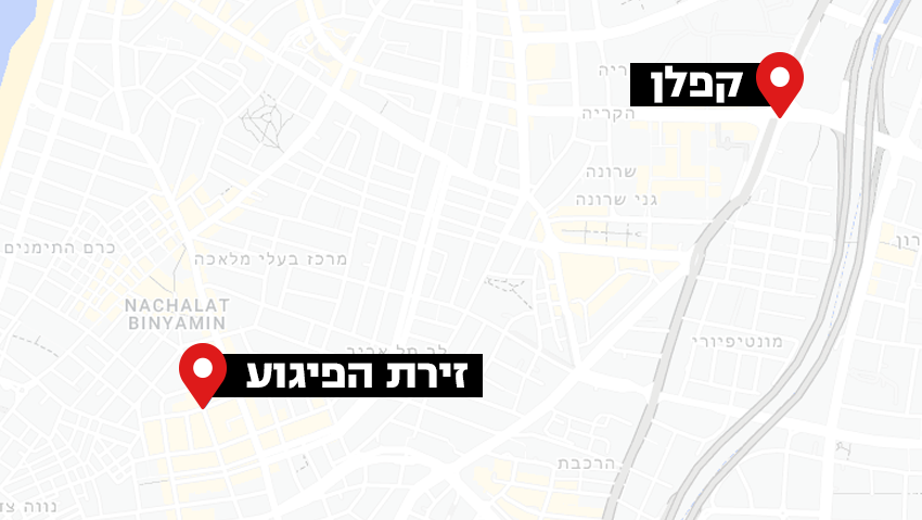 מפת הפיגוע בתל אביב 