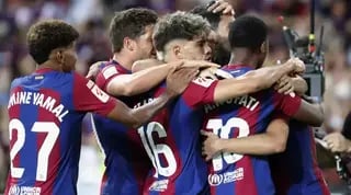 שחקני ברצלונה חוגגים