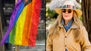 זירת רצח ב סדאר גלן יישוב קטן ב קליפורניה ארה"ב שם נורתה בעלת חנות נעליים בגלל שתלתה דגל גאווה הומופוביה להט"ב