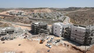 Construction in the West Bank settlement of Elkana