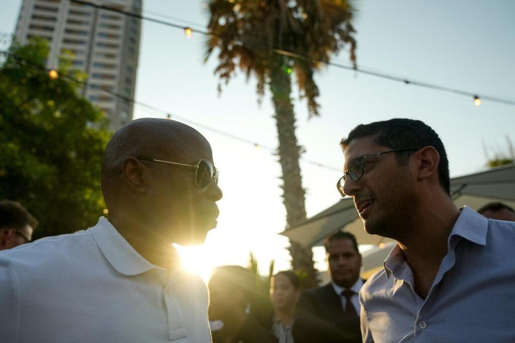 New York City Mayor Eric Adams (left) in Tel Aviv 