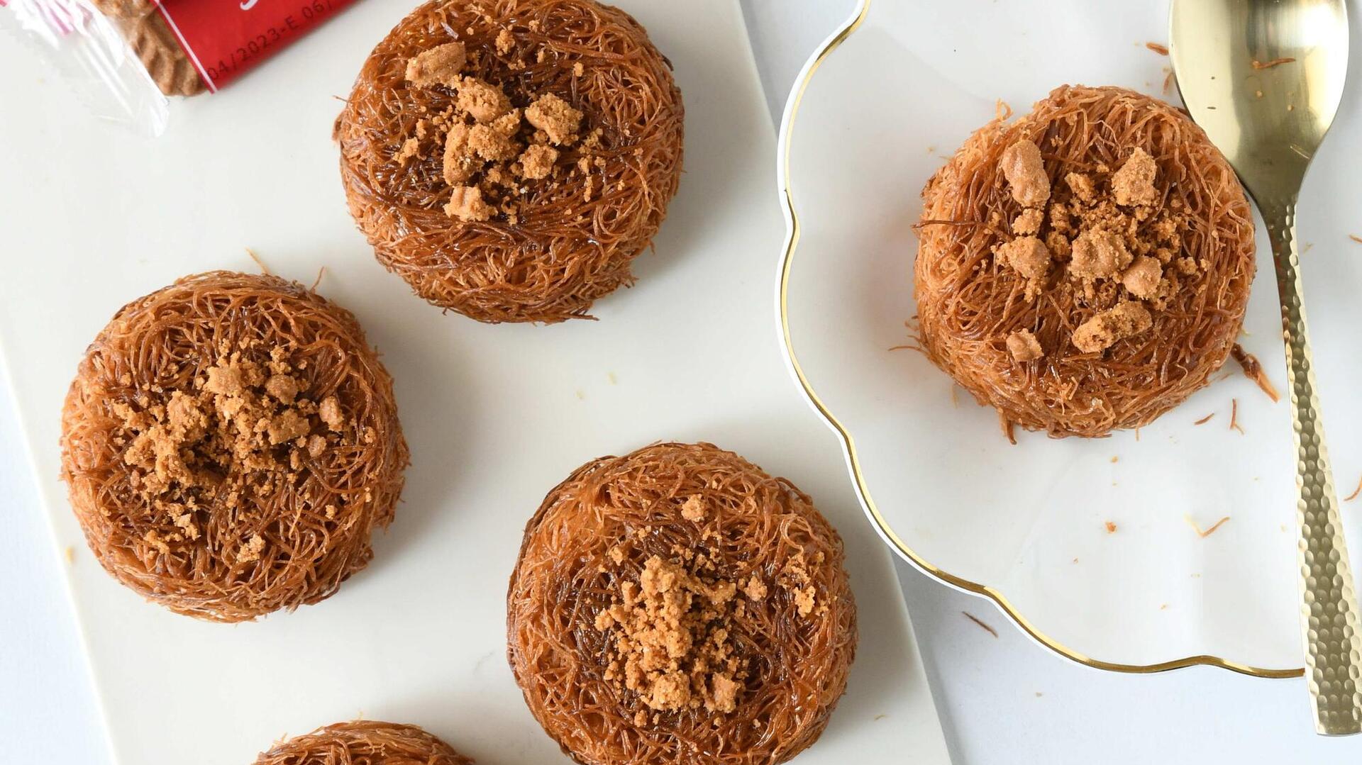 מאפי קדאיף במילוי לוטוס ואגוזים