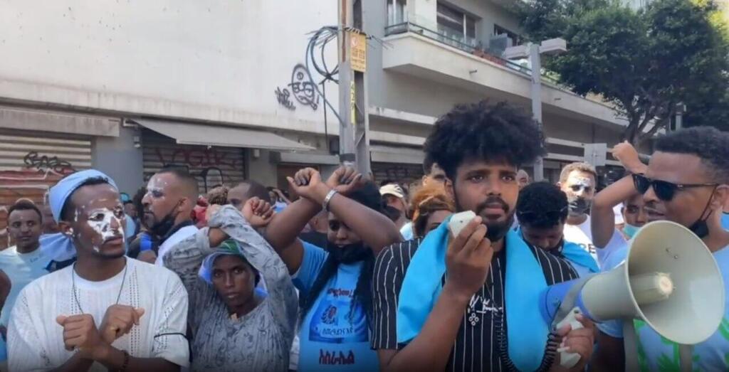 הפגנת מחאה של מבקשי מקלט אריתראים בדרום תל אביב