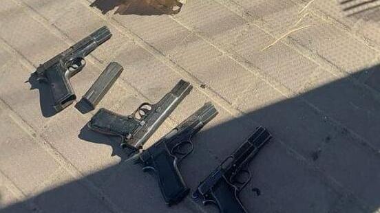 Handguns smuggled across the border with Jordan last month 