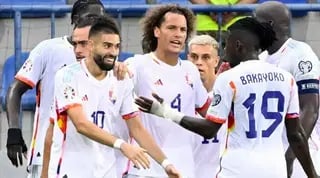 שחקני בלגיה חוגגים